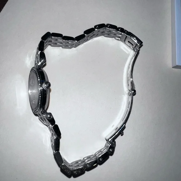 Michael Kors, silver watch w/rhinestones. Adjustable band. - Picture 4 of 6